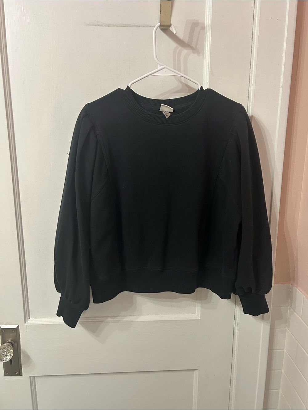 a new day Black Puff-Sleeve Crewneck Sweatshirt - Picture 5 of 5